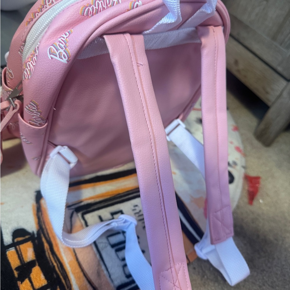 Mattel ‘barbie’ pink faux leather mini zipper backpack & coin purse set - Picture 7 of 11